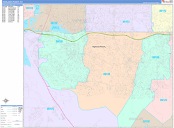 Highlands Ranch Wall Map Color Cast Style 2025